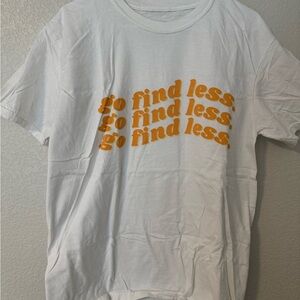 NWOT Elyse Myers Official Merchandise Go Find Less tee, unisex size L
